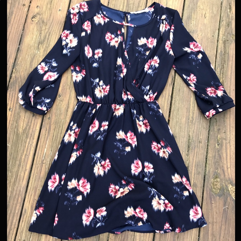 Navy floral dress